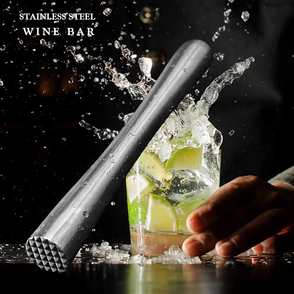 

Stainless Steel Wine Mixing Stick Cocktail Muddler Shaker With Crushing Hammer DIY Drink Fruit Muddler Crushed Ice Barware Tool