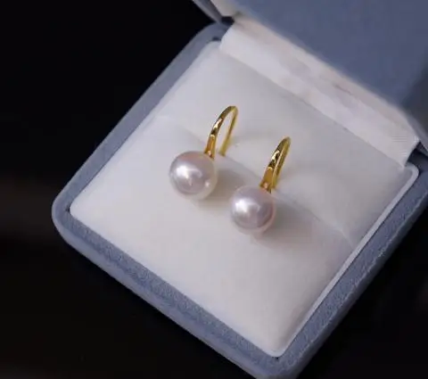 

Серьги с жемчугом АА уникального дизайна, ювелирные изделия из серебра пробы с белым жемчугом 7-8 мм, очаровательный подарок для женщин на св...