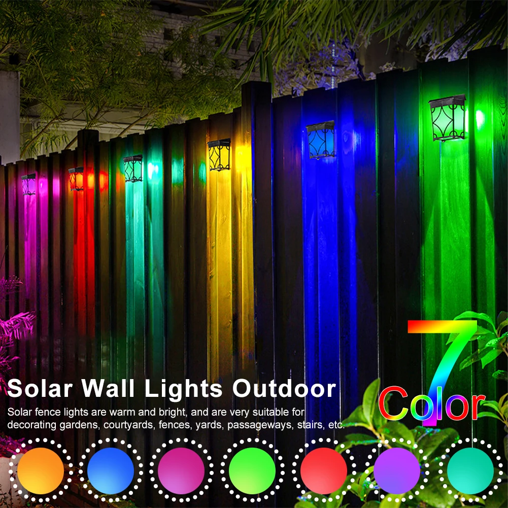

Solar Wall Lights Outdoor LED Solar Fence Light Auto ON/OFF Deck Lamp IP65 Waterproof Step Light Decoration for Patio Garden