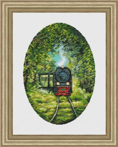 DIY игольная работа Linzhong Train 35-46 Набор для вышивки крестом 28ct 14ct 32ct Metallic aida