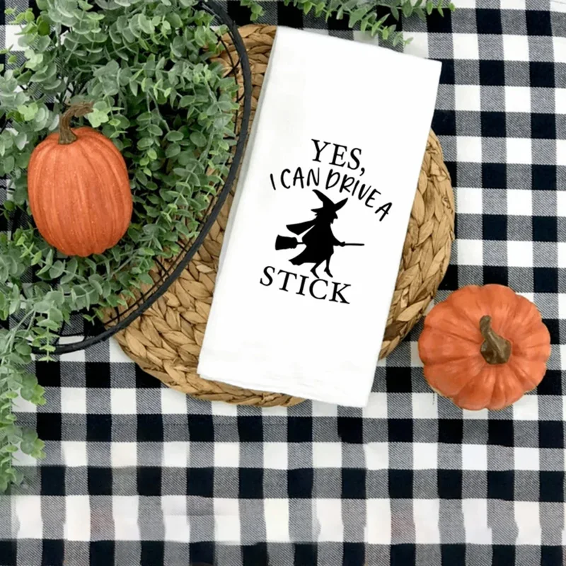 Yes, I Can Drive A Stick Witch Dish Towel Kitchen Decor Tabl