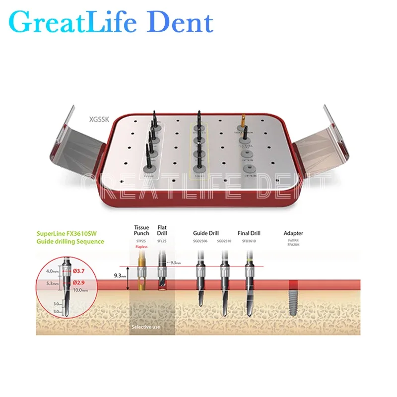 

GreatLife Dent Dental Implant Abutment Surgery Dentium Implante Kit Surgical Simple Digital Guide System Dentium Simple Kit