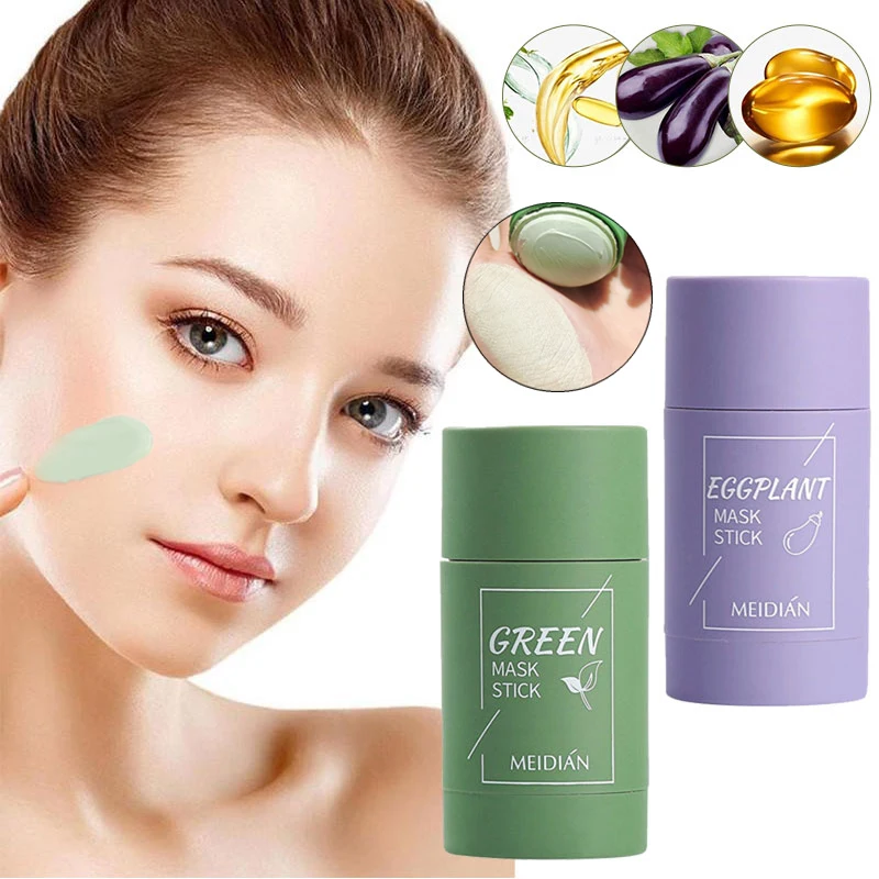 

Hot sale new Green Tea Mask Oil-control Solid Face Mask Stick Moisturizing Cleansing Mask Skin Care Brighten Remove Pores Clean