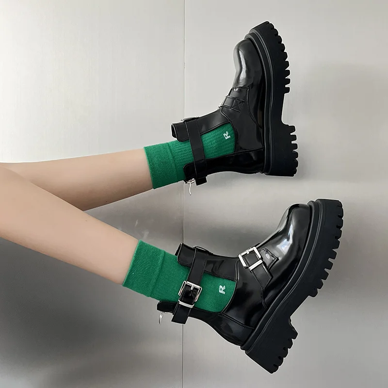 

2022 Autumn New Women's Boots Round Toe Thick Heel Women's Boots Winter Solid Color Short Modern Boots Women's Shoes Botas Mujer