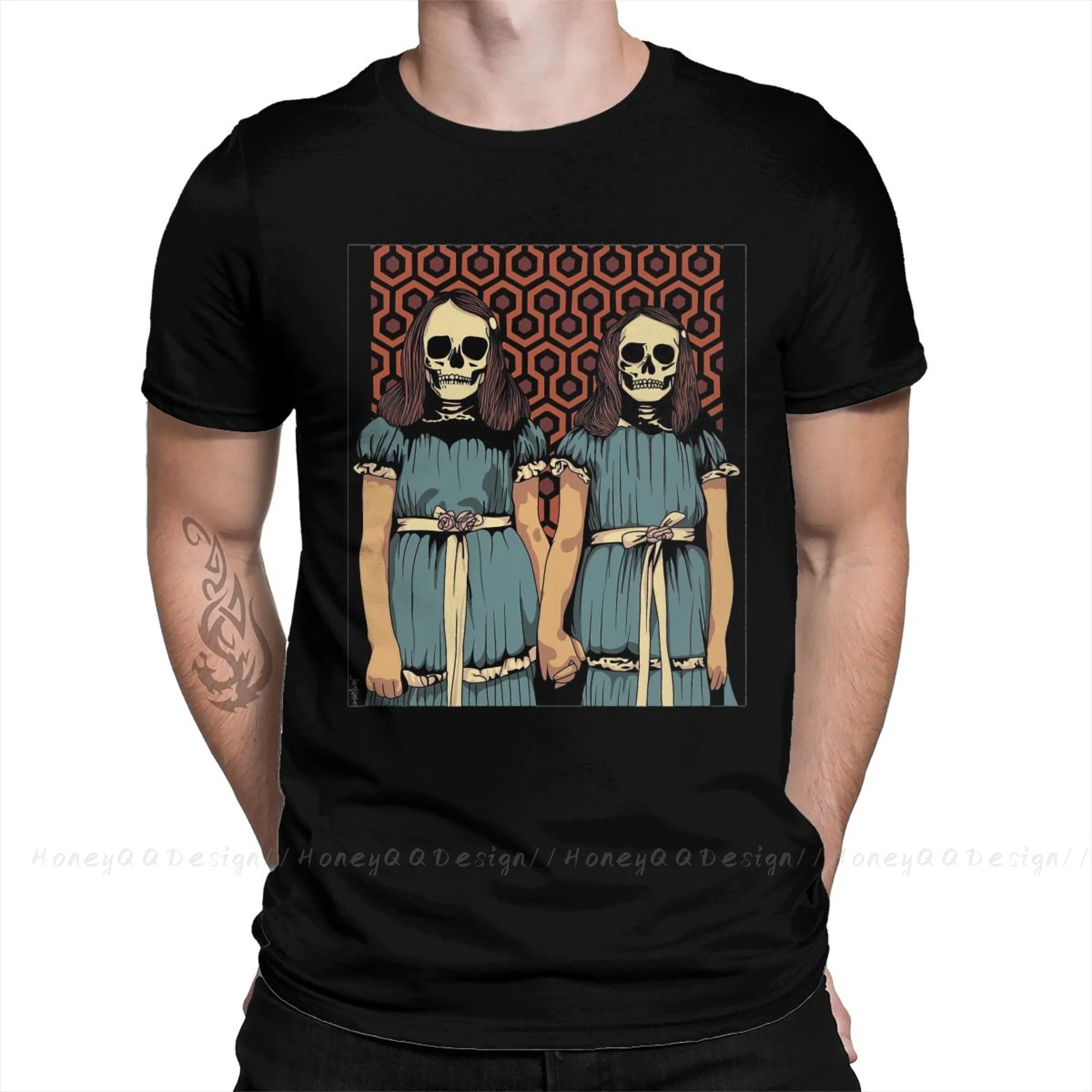 

The Shining Jack Torrance Grady Twins Vector Art Essential T-Shirt Men Cotton Short Summer Sleeve Casual Plus Size Shirt Adults