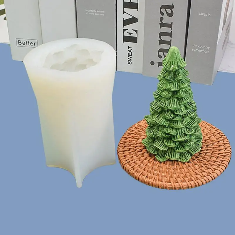 

Christmas Silicone Molds 3D Christmas Tree Mold Resin Casting Mold Pine Tree Shape Design Candle Mold for Xmas DIY Art Craft