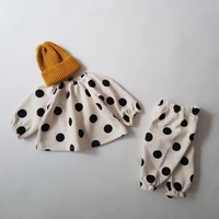spring new baby girl polka dot clothes set infant boys dot print long sleeve tops pants casual toddler kids home clothes suit