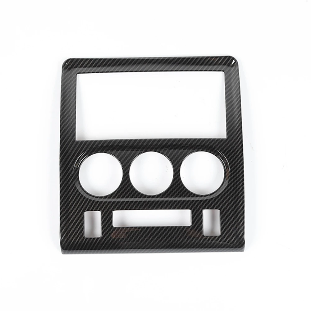 

For Dodge Challenger 2008-2014 Center Console Navigation Air Conditioning Button Panel Cover Trim,Carbon Fiber Black