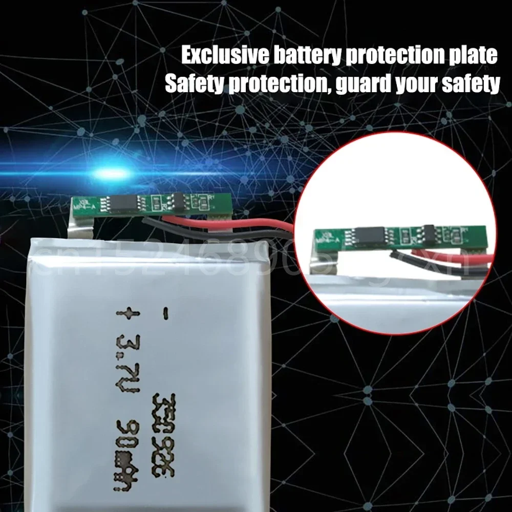 3.7V Lipo cells 350926 90mah Lithium Polymer Rechargeable Battery For MP3 GPS bluetooth headset LED Lamp Smart bracelet