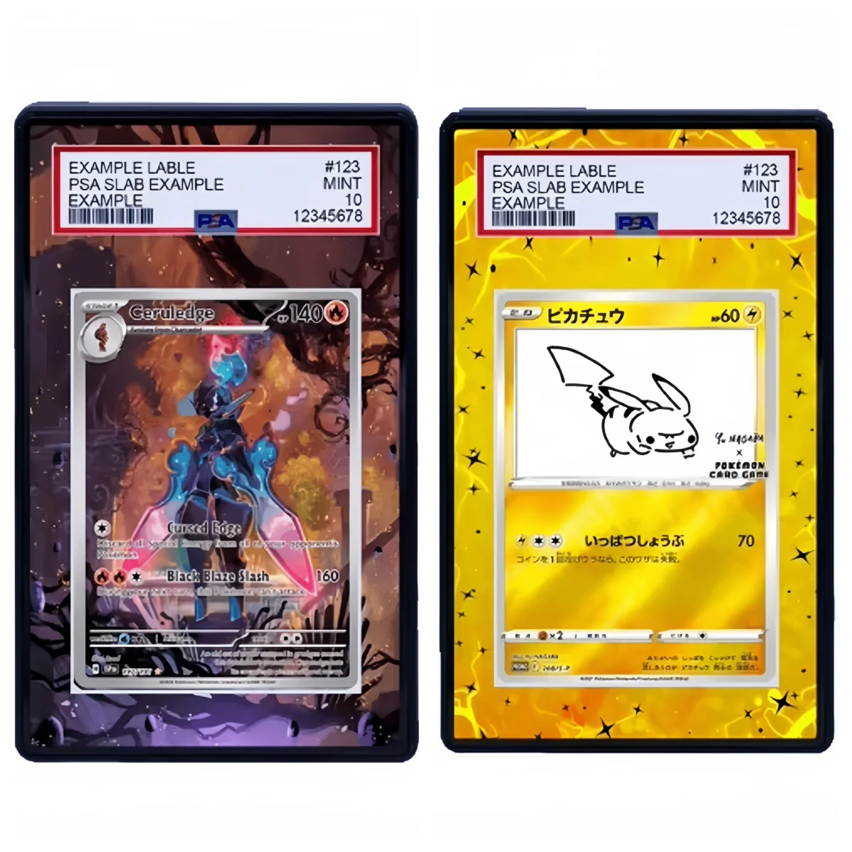Фото Коллекция аниме-атрибутики: акриловая подставка для карт Mismagius, Infernape, Meowth, Magneton (для демонстрации в футляре PSA, без карты) №2