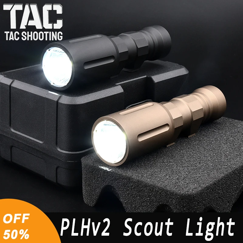

WADSN Modlit PL350 PLHv2 Tactical Scout Flashlight High Power Metal Light Airsoft Hunting Pistol Weapon Light Fit 20mm Rail
