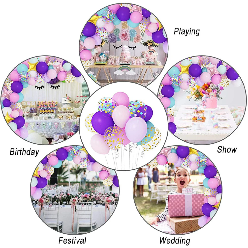 Unicorn birthday party decorations adult kids Pantone rainbow balloon wreath set children's scene decoration supplies |