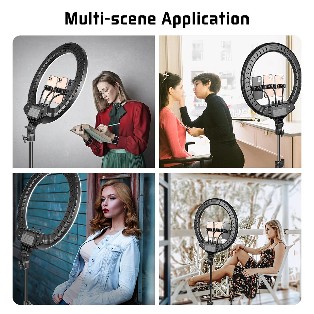 Светодиодная кольсветильник SH 18 дюймов с регулируемой яркостью 2700K-5700K для Youtube Tik