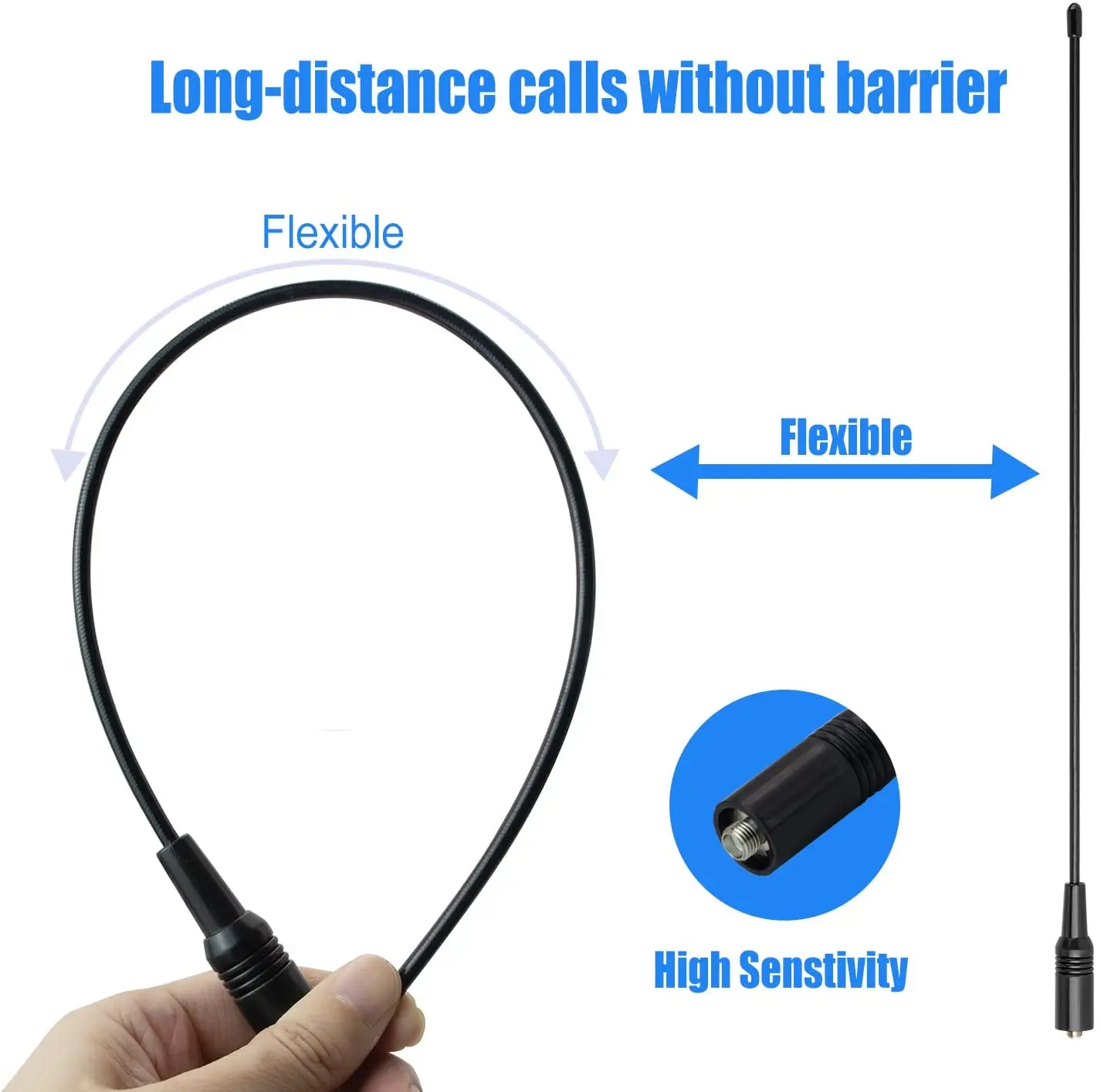 NA-771 UV Dual Band 15.1-Inch Radio Antenna VHFUHF (144430Mhz) SMA-Female for BAOFENG and Ham Radio Walkie talkie Antenna