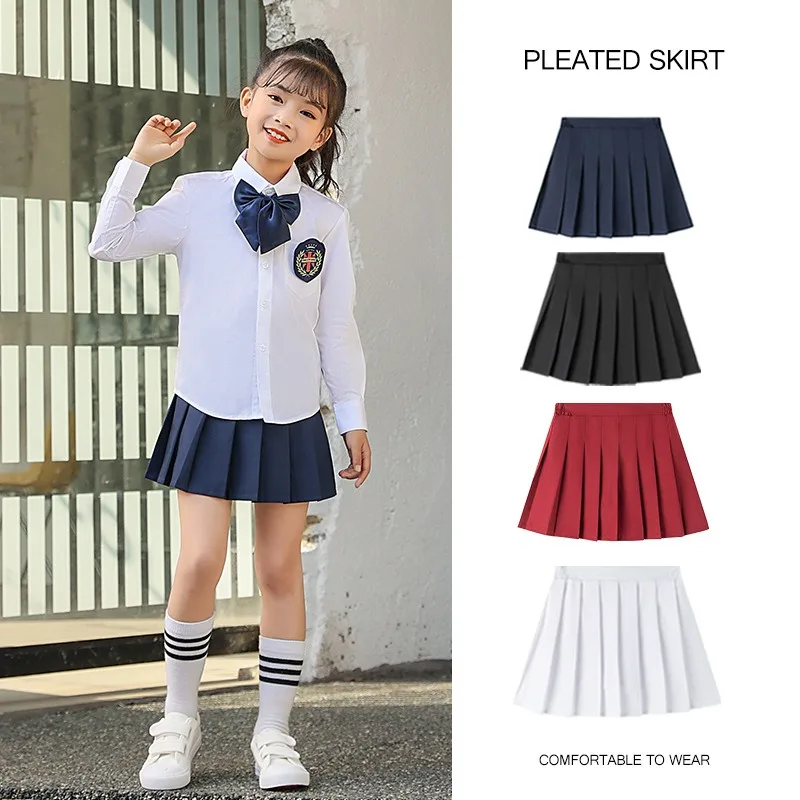 

Плиссированные клетчатые юбки с высокой талией для девочек, детская теннисная юбка в стиле Харадзюку JK, японская школьная форма, короткая трапециевидная юбка, герметичные шорты