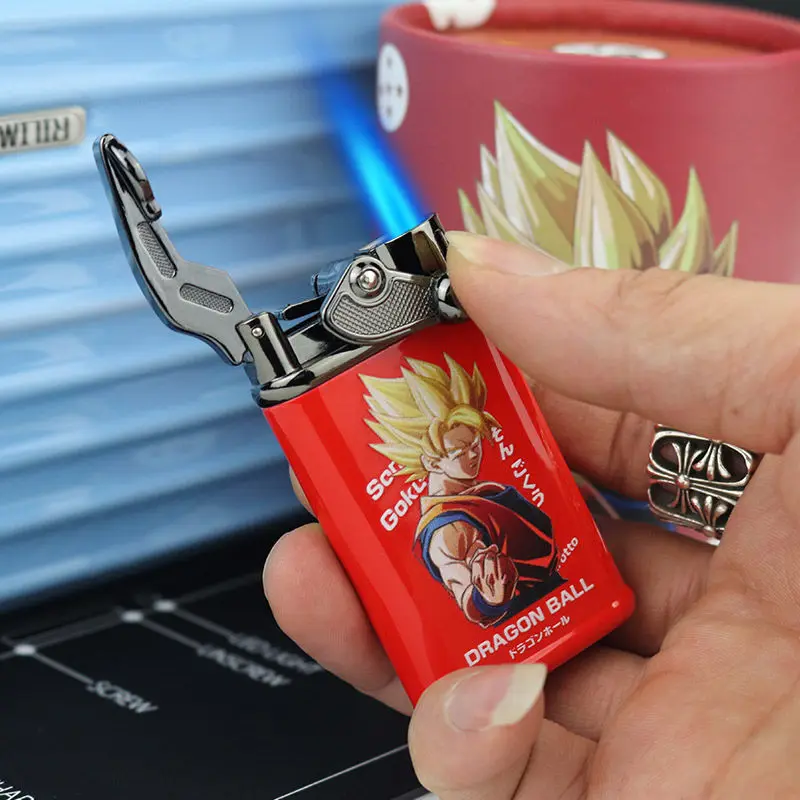 

Cartoon Anime Personalized Windproof Inflatable Lighter Bar Cute Blue Flame Kawaii Dragon Balls Birthday Gift for Boyfriend