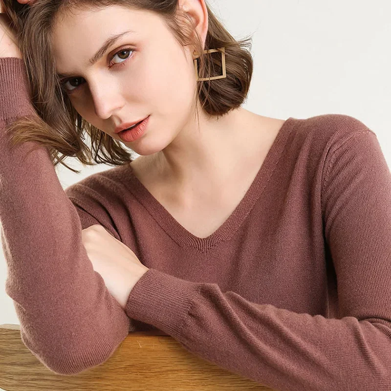 MRMT 2024 новый свитер женский пуловер с v-образным вырезом большой размер вязаная