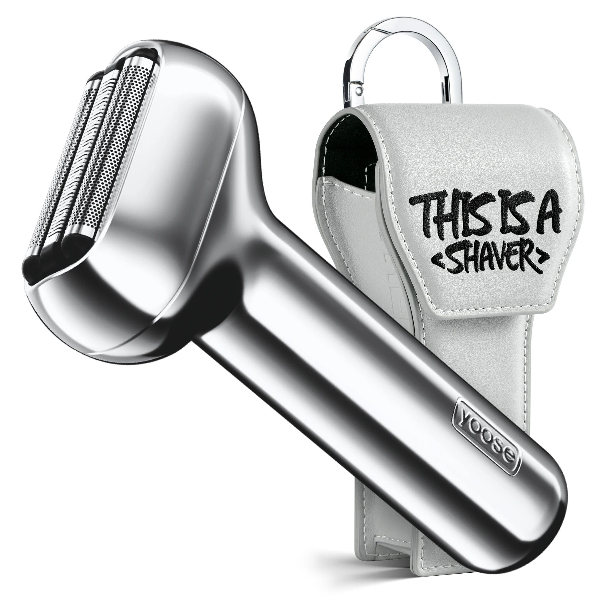 

Электрическая бритва yoose для мужчин, 100% водонепроницаемая, для влажного и сухого использования, корпус из сплава, магнитная головка, для путешествий, цвет серебристый