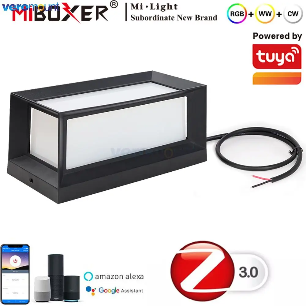 MiBoxer DC24V Zigbee 3,0 Smart Outdoor Waterproof 9W RGB + CCT LED Square Wall светильник TUYA WiFi приложение голосовое дистанционное управление