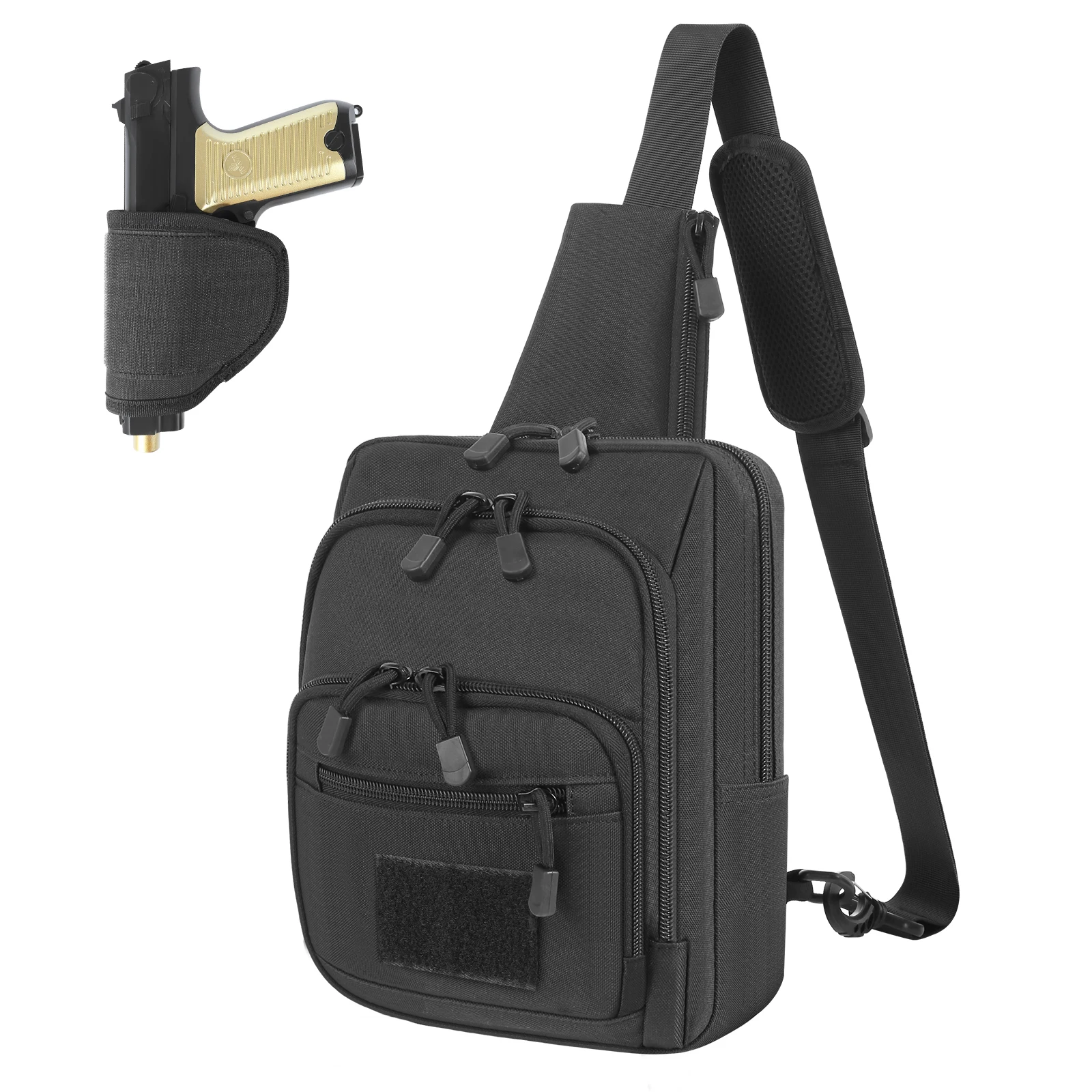 

Tactical Pistol Bag EDC Shoulder Bag Concealed Carry Gun Pouch Handgun Shoulder Bag Padded Military Gun Ammo Accessories Pouch