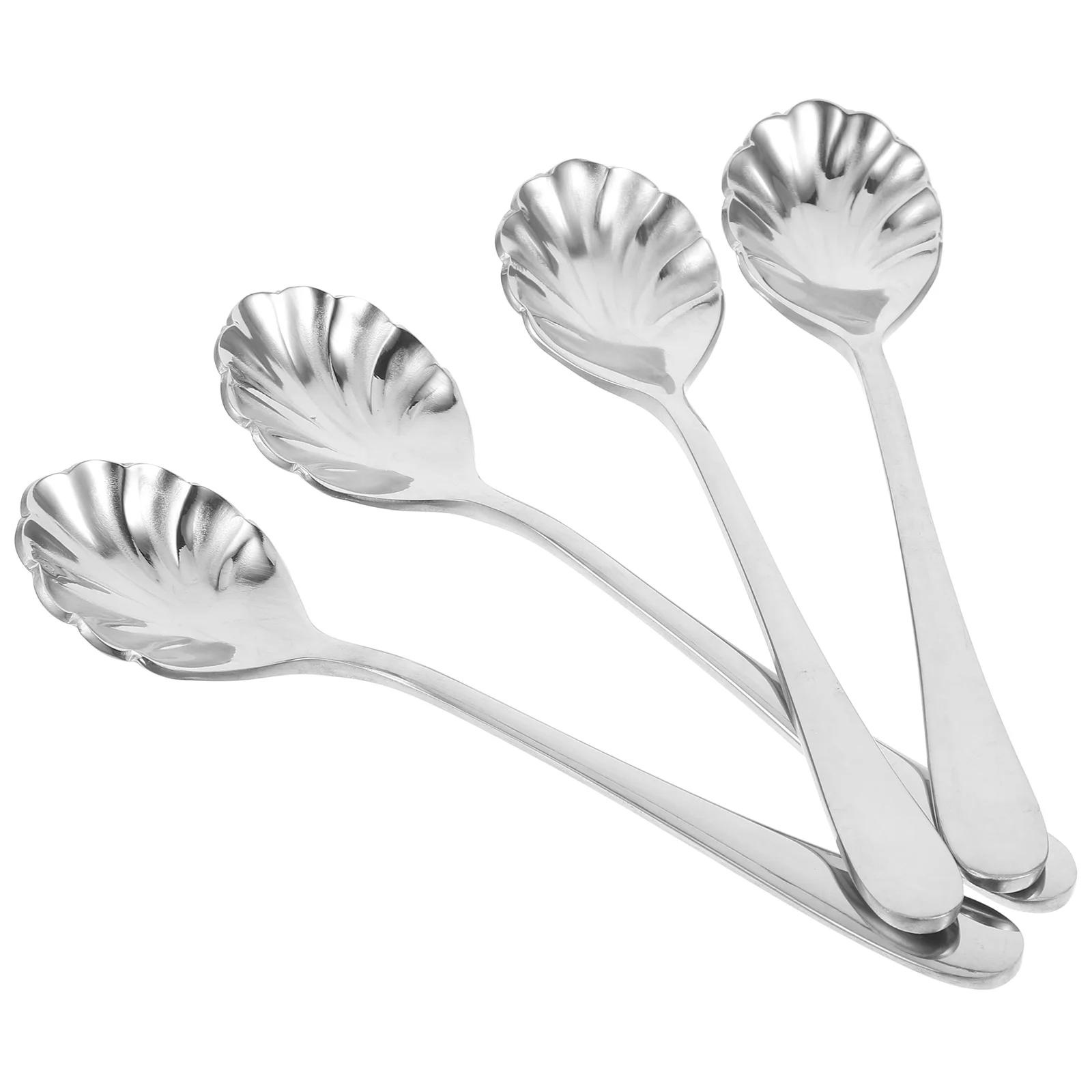 Ложки для эспрессо мини-ракушки ложка кофе мороженое серебро нержавеющая сталь