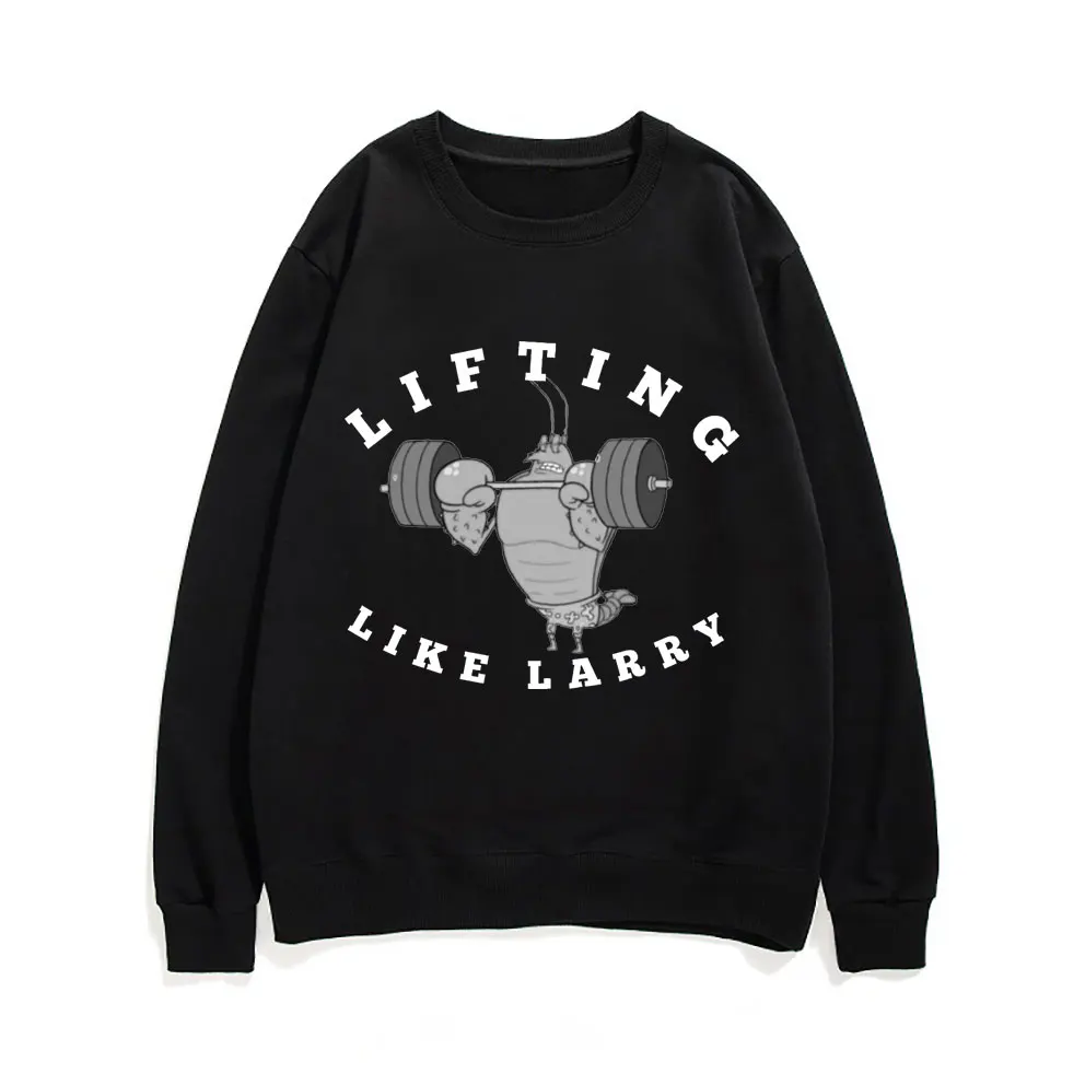 

Лидер продаж, свитшот большого размера с графическим принтом «лифтинг как Ларри», забавные мужские и женские Модные свитшоты с круглым выре...