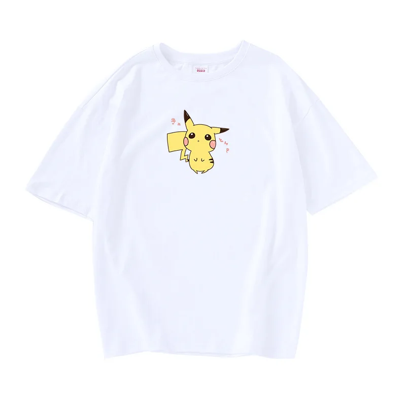 

Pokémon Cute T-shirt Loose Summer Anime Trend Student Short-sleeved All-match Graphics Y2k Top Women Clothing
