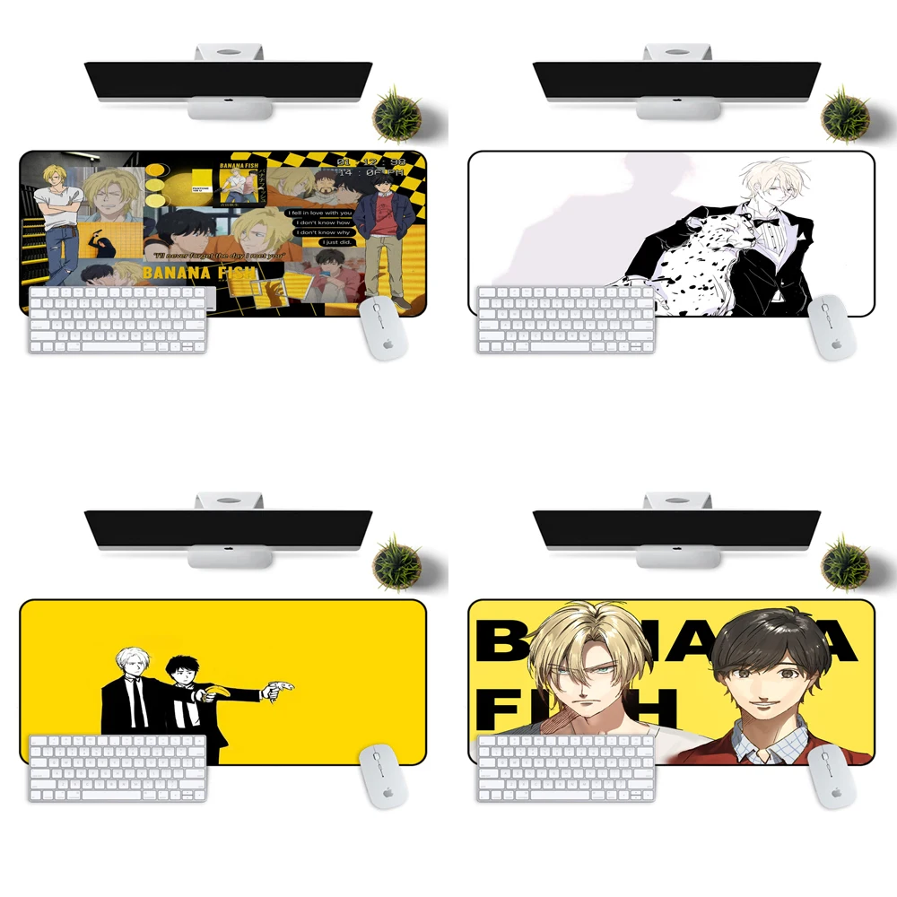

Banana Fish Extended Pad Large Mouse Pad Table Mat Pad on The Table Computer Mat Laptop Gaming Long Padding Mouse Carpet Desk