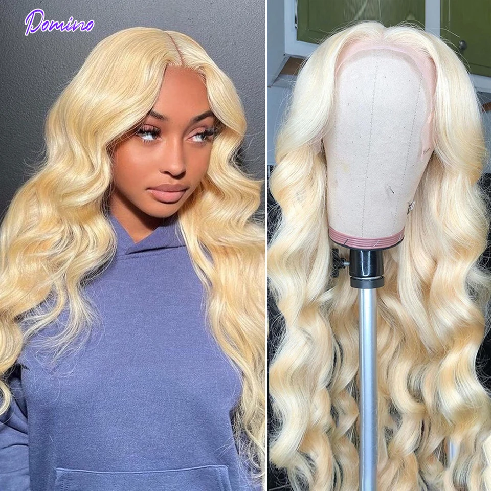 

613 Honey Blonde Body Wave Lace Front Wig Human Hair 13X4 Transparent Lace Wigs For Women Colored Wavy 4X4 Closure Remy Hair