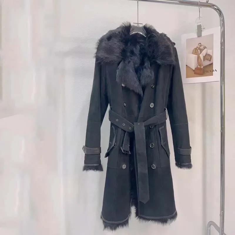 Длинное пальто зимнее женское 2024 Новое поступление одежда из натурального