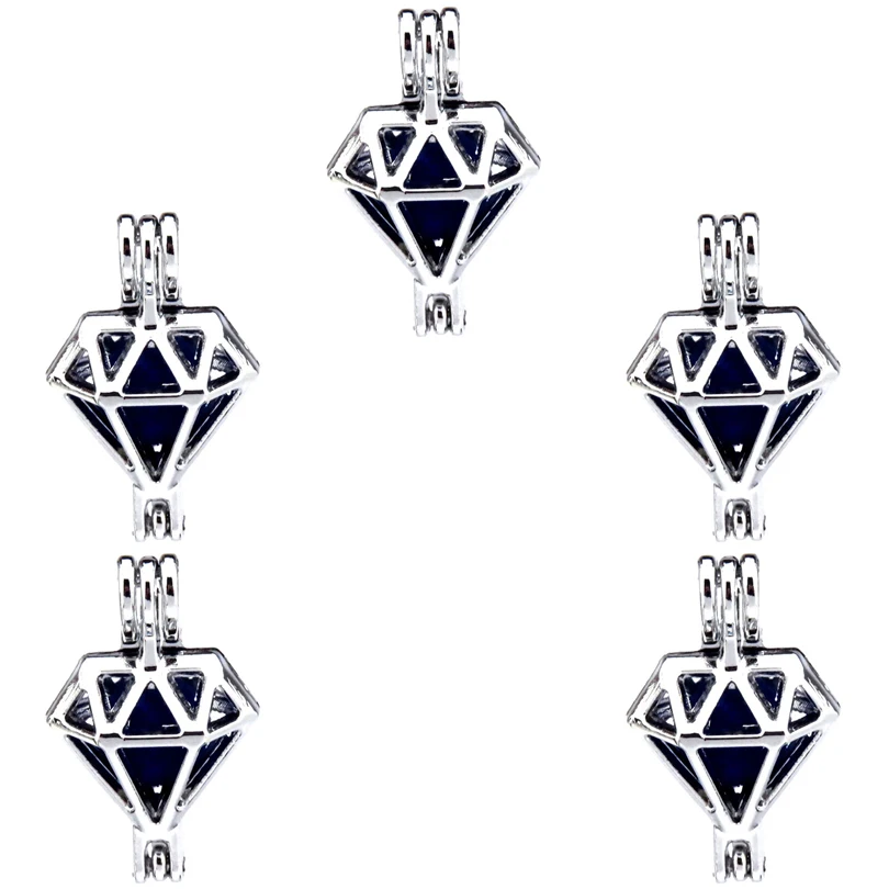 

10Pcs Rhinestone Pearl Cage Locket Aromatherapy Diffuser Charm Pendant Necklace Bracelet DIY Customied Jewelry Making Bulk