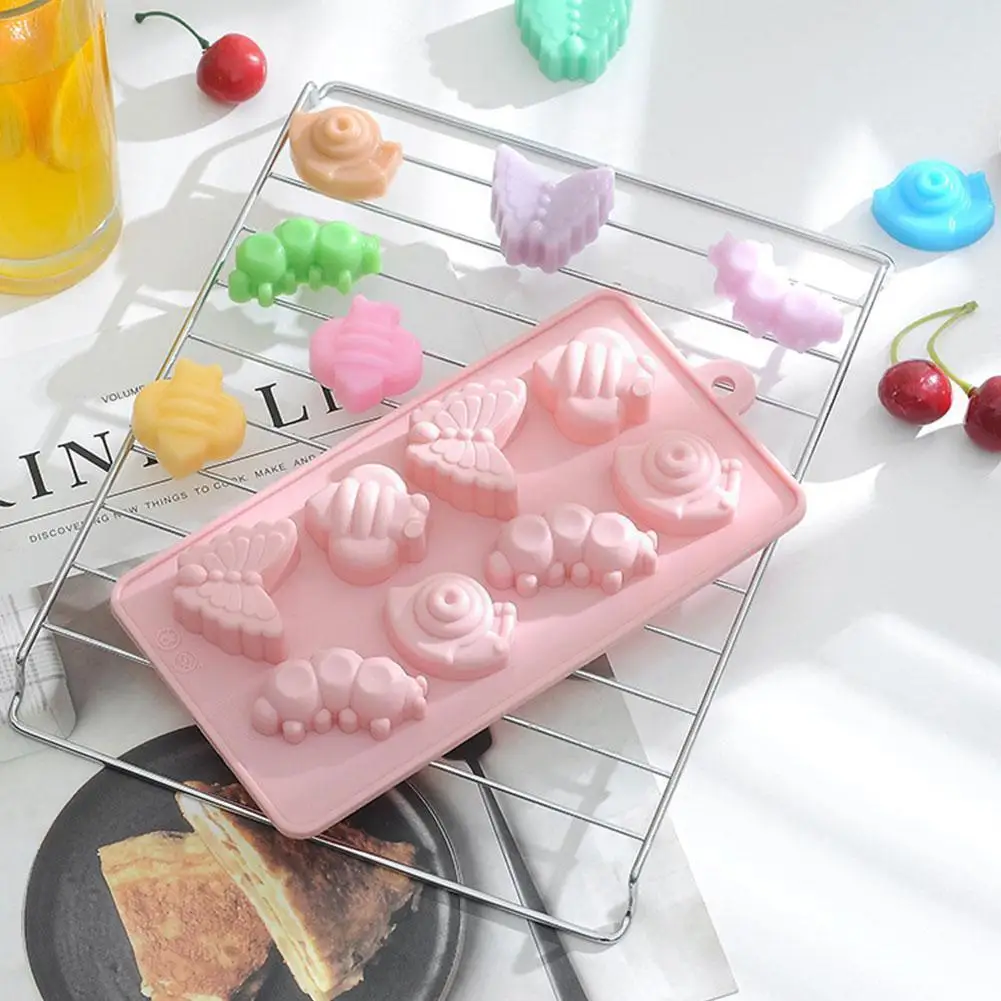 

8 Cells Silicone Cake Molds Snail Insect Style Kitchen Quality High Jelly Tray Ice Bakeware Biscuit Chocolate Mold Candle I4Y0