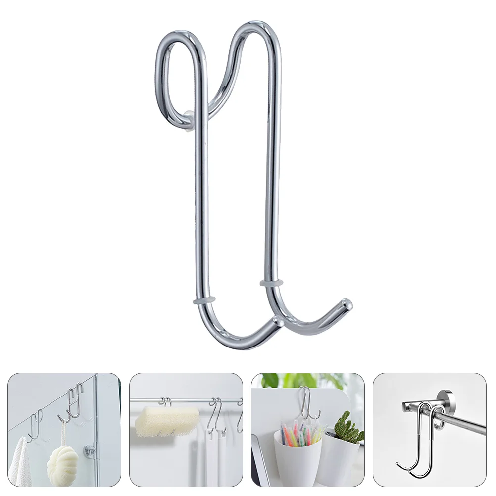 

Hooks Hook Hanger Wall Door Metal Double Over Cabinet S Hat Towel Heavyduty Garage Storage Prong Ceiling Steel Kitchen Coat