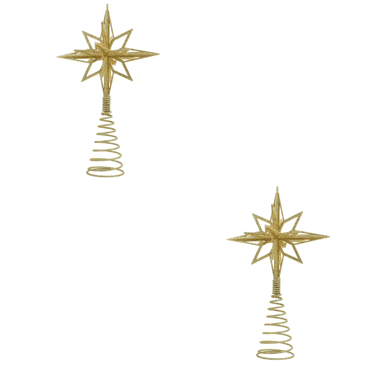 

Tree Christmas Topper Star Toppers Golden Treetop Sparkling Decor Ornament Adornment Hollowornamentstag Decorations Festival