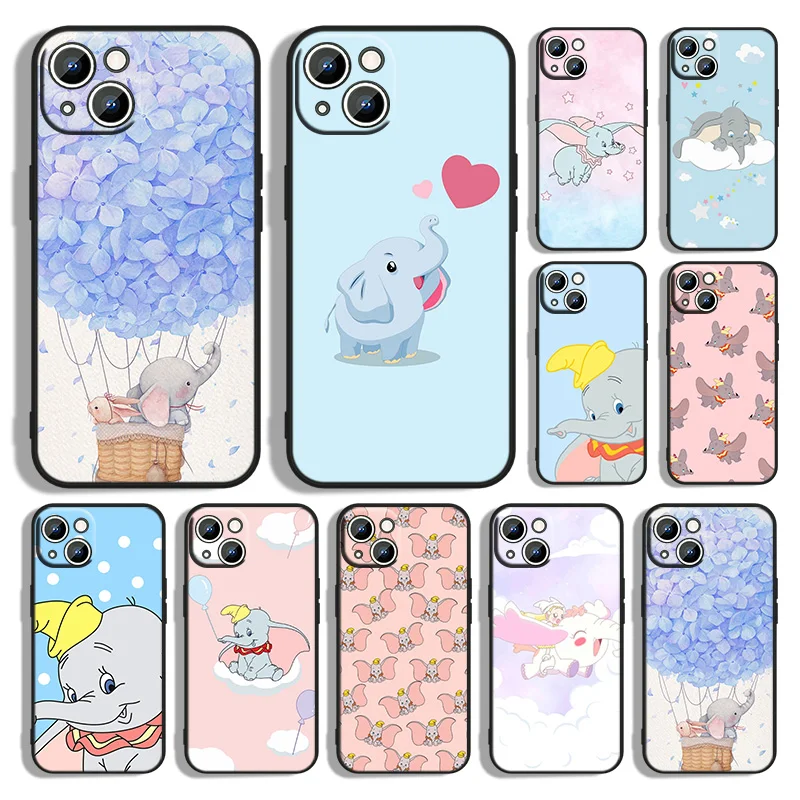 

Pretty Dumbo Phone Case For Apple iPhone 14 13 12 11 XS XR X 8 7 6 6S 5 5S SE Pro Max Plus mini Black Cover