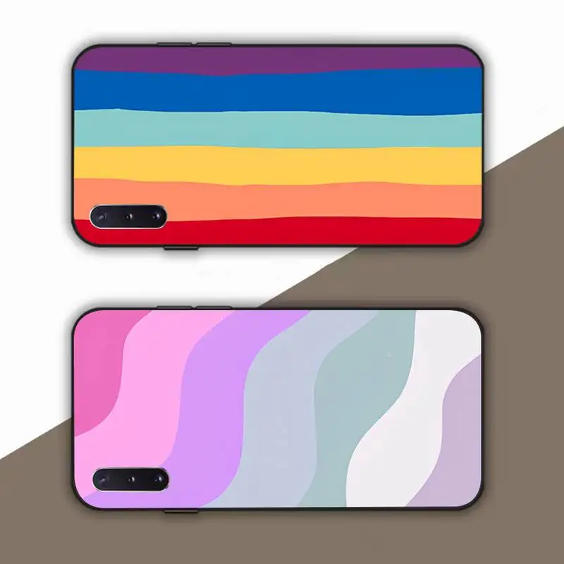 

Colorful Rainbow Stripe Phone Case for Samsung Note 5 7 8 9 10 20 pro plus lite ultra A21 12 72