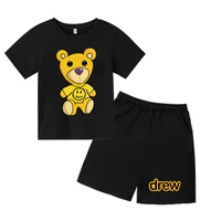 drew brand casual t shirt shorts summer boys suit cute freddy urban clothes anime kids clothes girls tops baby short sleeves