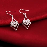 women fashion heart shaped stud earrings charm trend wedding party jewelry gift zircon crystal earrings lady luxury accessories