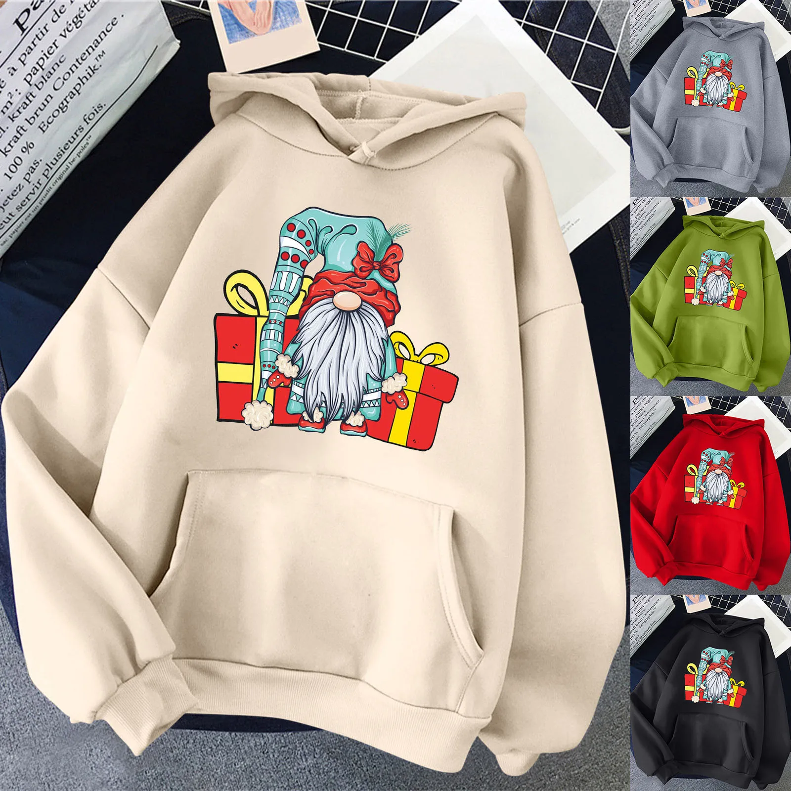 

Thin Womens Dress Jacket Women Pocket Crewneck Christmas Hoodie Print Long Sleeve Sweatshirt Top Blouse Blend