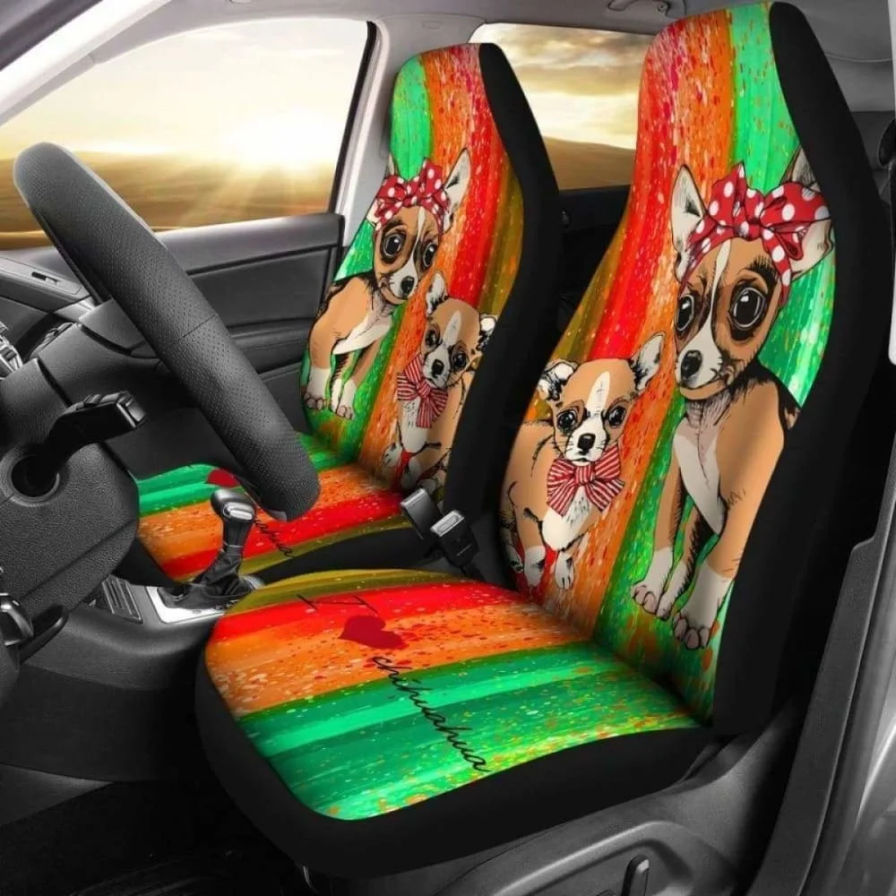 

Chihuahua Car Seat Covers 02 091114,Pack of 2 Universal Front Seat Protective Cover