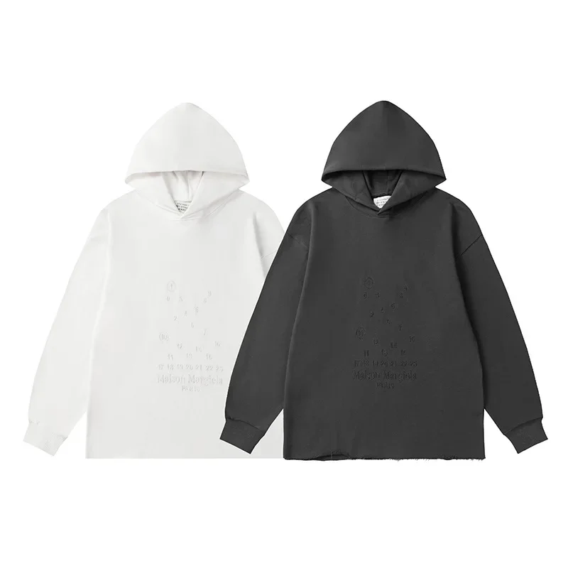 Maison Margiela с вышитыми буквами пронумерованная простая толстовка капюшоном для пар