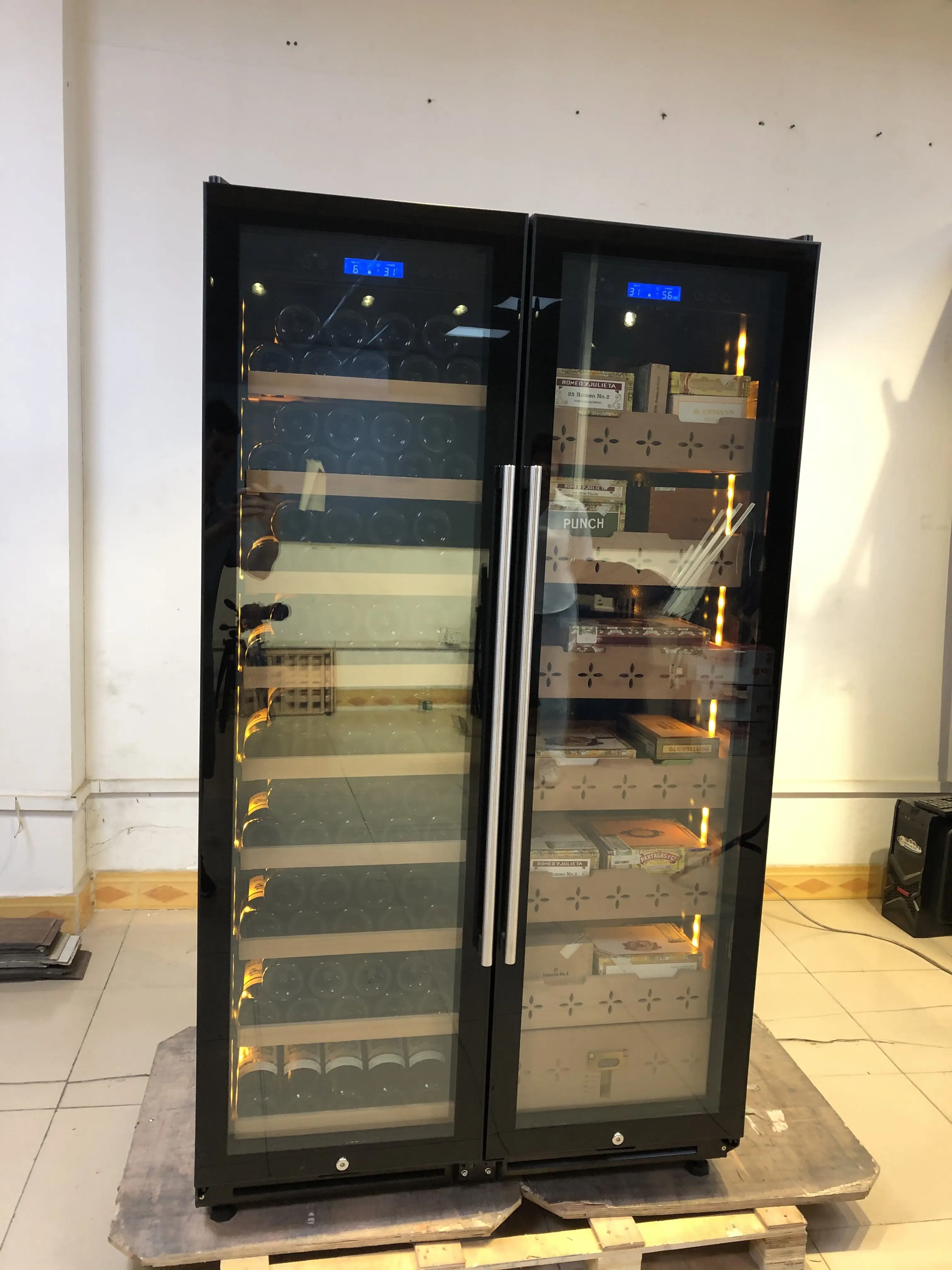 508L винный холодильник деревянные полки кулер для вина вентиляторы охлаждающая