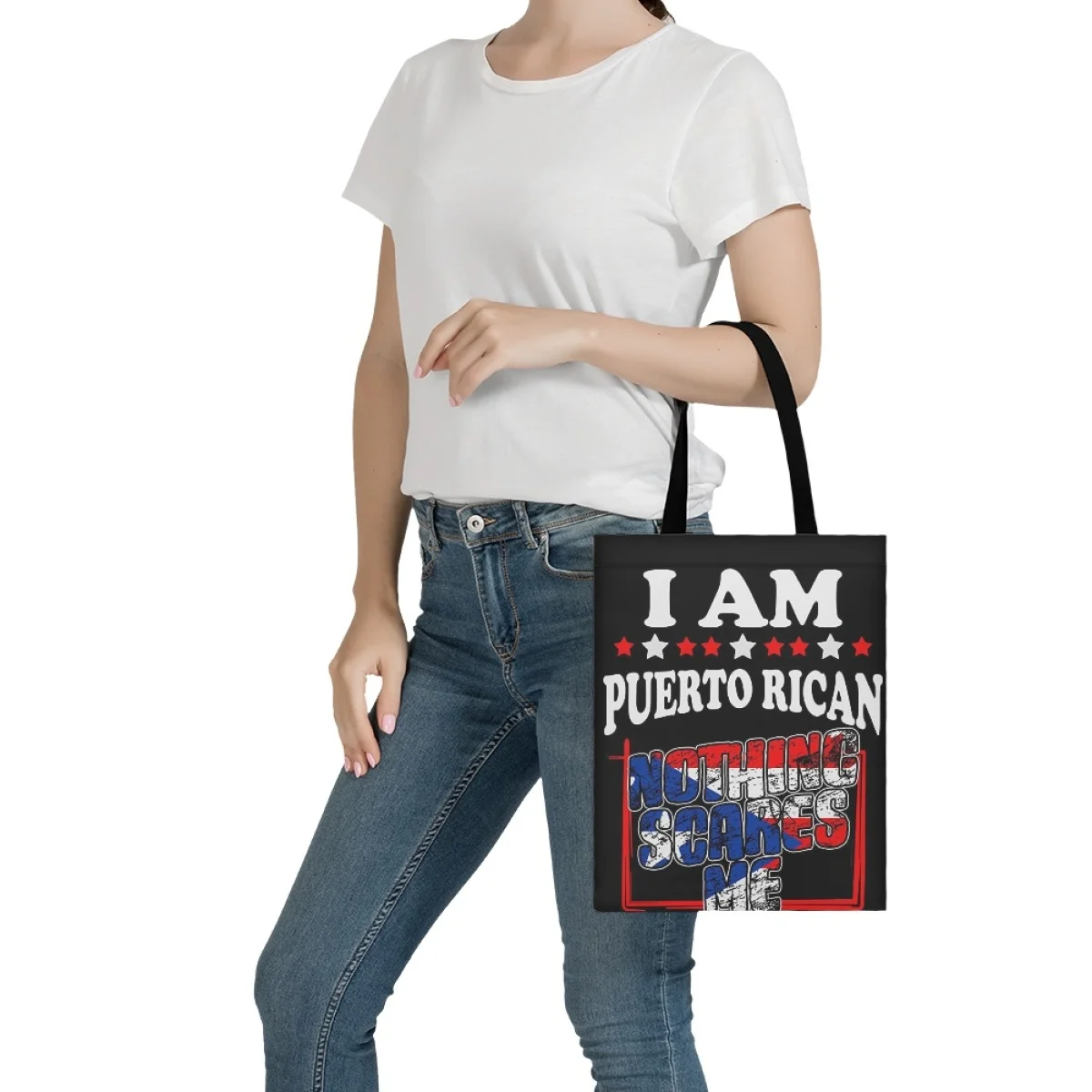 FORUDESIGNS Fashion Handbags Casual Puerto Rican Red Lip Design Women's Totes Bag Eco-friendly Shopping Bag for Female Foldable