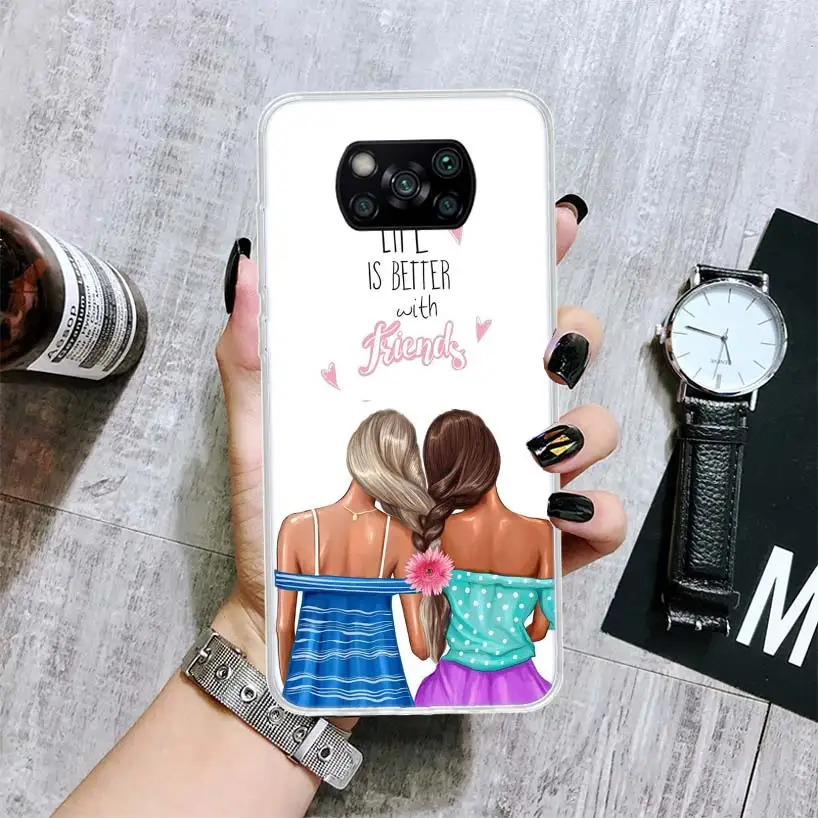 Чехол для телефона с надписью Best Friends Forever BFF Xiaomi Poco X3 X4 Nfc M3 M2 M4 Pro F3 F2 F1 Mi Note 10 Lite A3 A2 A1