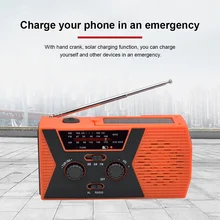 Portable 3 in1 Emergency Lamp Hand Crank Generator Solar Dynamo Powered FM/AM Radio Phones Charger LED Flashlight