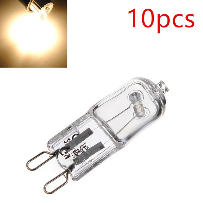

10Pcs 220-230V G9 Halogen Bulb 40W Bright UV Protection 2800K-3000K Warm White Halogen Bulbs Light Lamp Bulb Lights