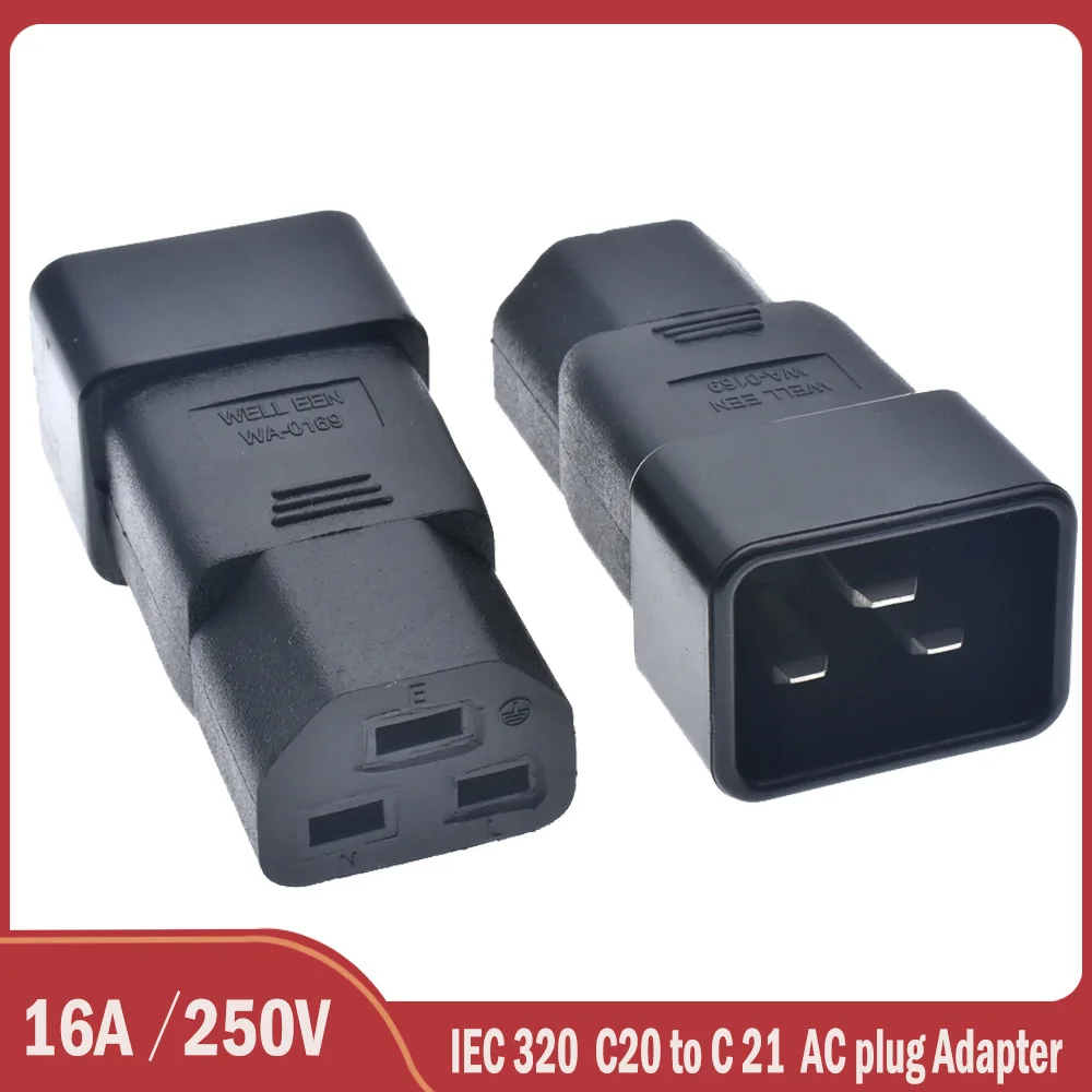 Переходник IEC C20 папа-мама C21 AC 125 В 20A/250 в 16a 60320 |