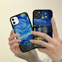paintings starry night van gogh phone case silicone pctpu case for iphone 11 12 13 pro max 8 7 6 plus x se xr hard fundas