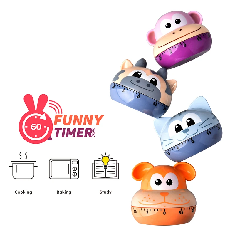 

Cooking Alarm Clock, Cartoon Animal Shaped Mechanical Timer, 60 Minute Countdown, Manual Timer, Kitchen Tool To Remind Students