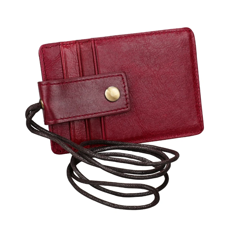 New Style Label Holder with Rope Leather Work Card Holder Multifunctional Work Number Badge Badge NFC Card Holder